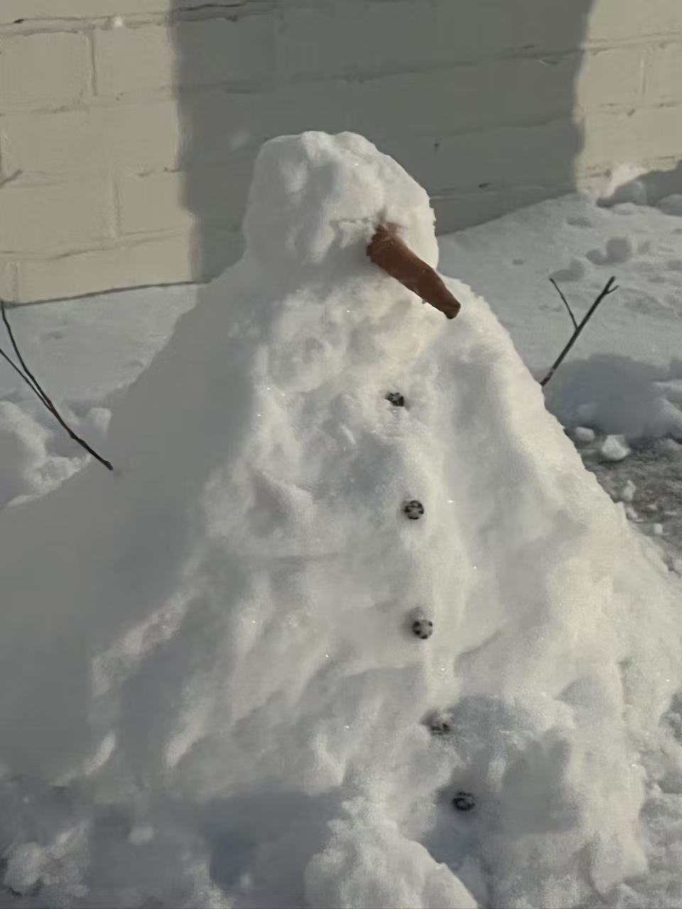A handmade snowman