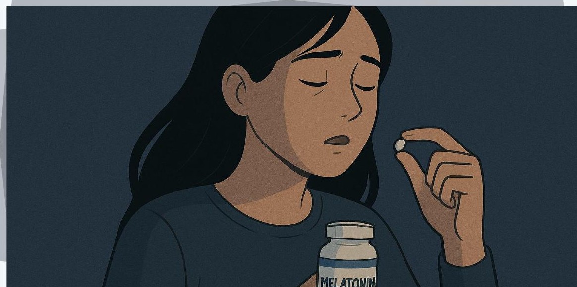 Mia reaching for melatonin as a quick sleep fix