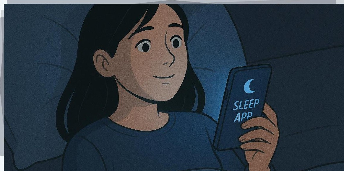 Mia trying another sleep app on her phone