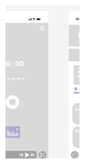 Mid-fidelity NightShift audio player screen