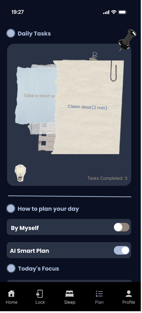 NightShift high fidelity sticky note planning interaction
