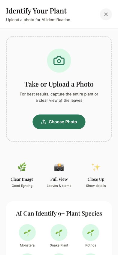 PlantPal identify screen