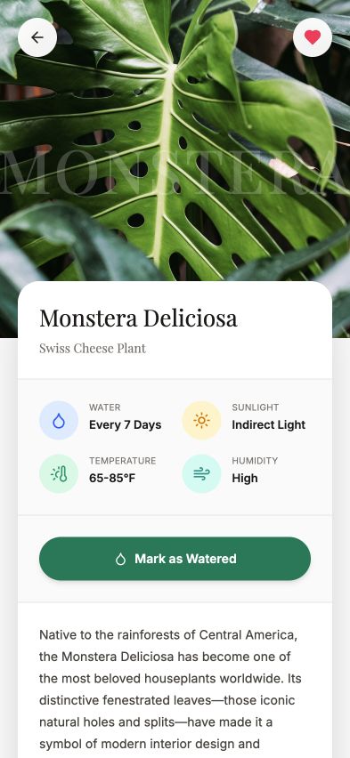 PlantPal AI identification result screen